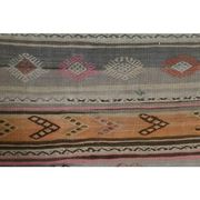 70's Vintage Oushak Handmade Wool Orange Kilim Runner Rug 116x283