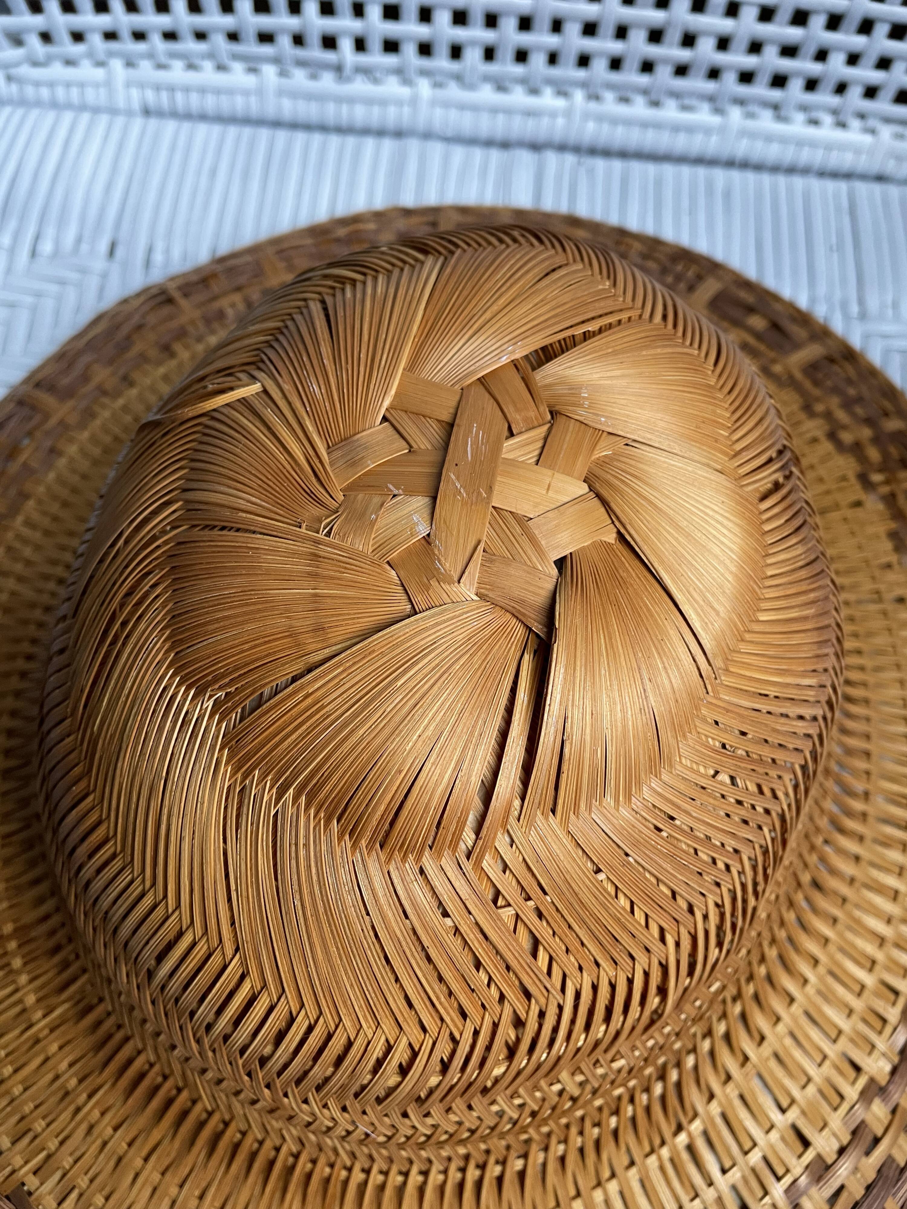 Asian hat made of bamboo and braided rattan