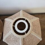 Pair of vintage rattan lampshades