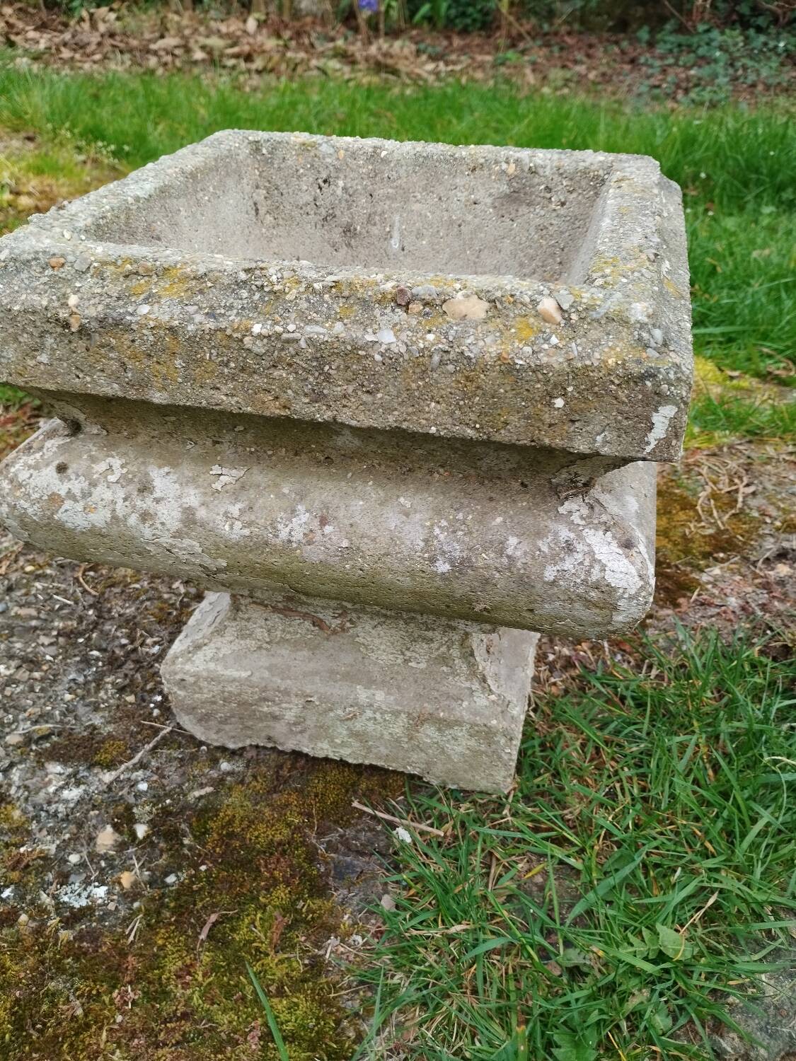 Pair of vintage antique stone Medici planters