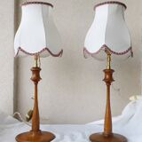Paire de lampes bois