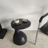 Sofa end in solid wood monoxyl organic shape black color