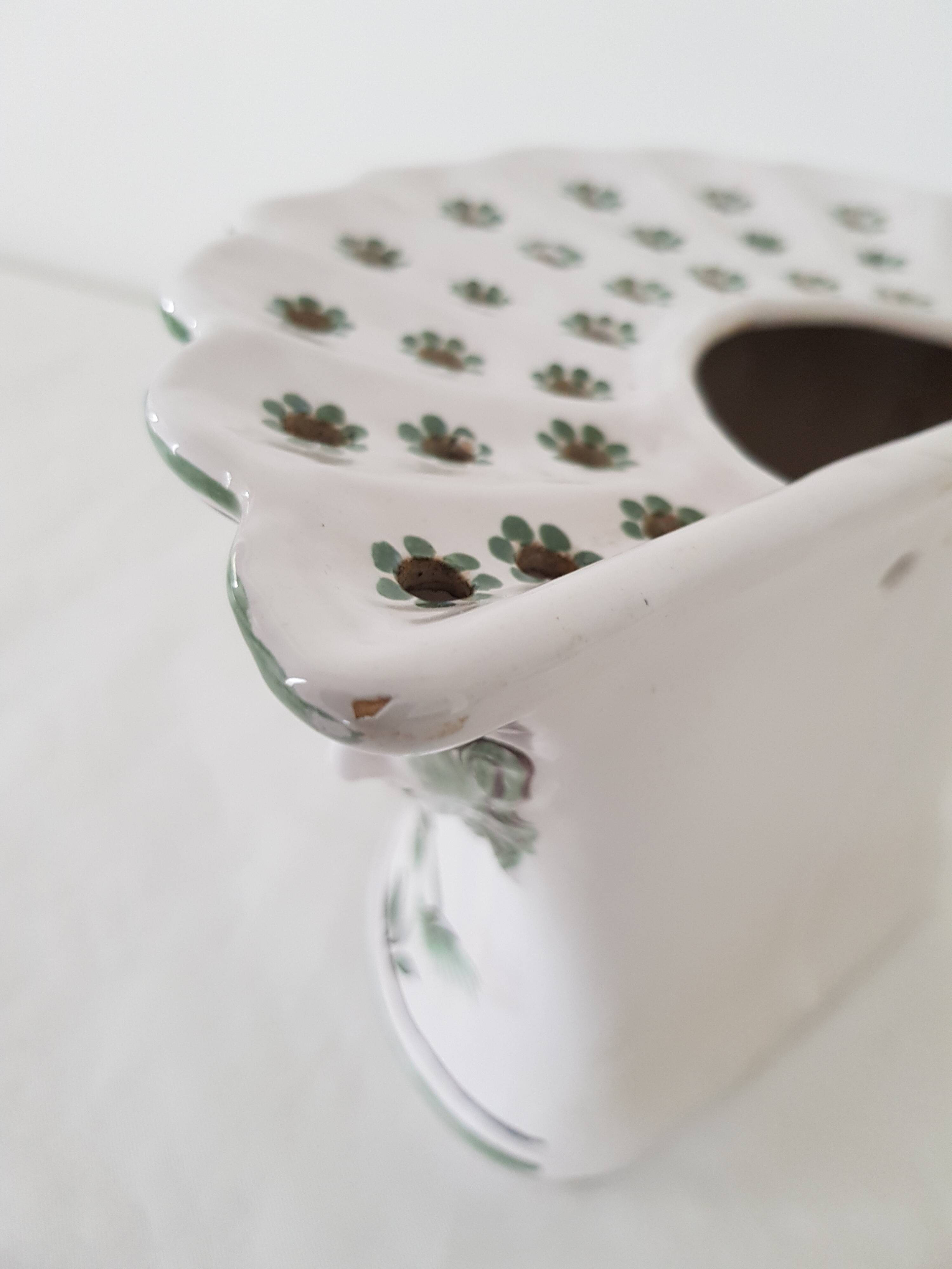 Louis XV Bouquetière Vase in Moustiers Earthenware Grotesque Decor Joseph Olery