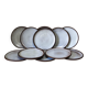 11 enameled stoneware dessert plates by Jeanne et Norbert Pierlot Ratilly