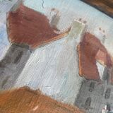 Oil on paper, glass frame