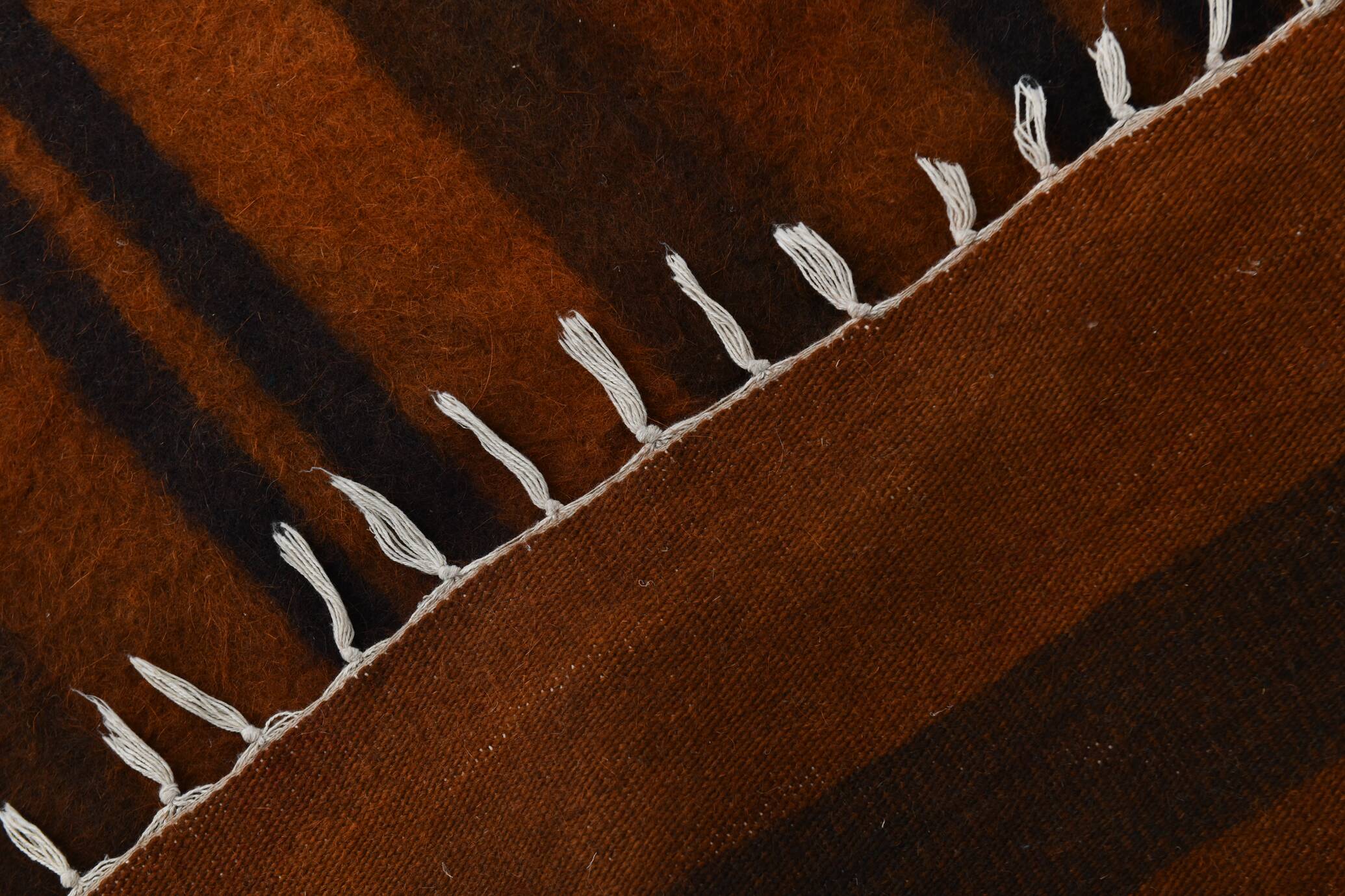 5x7 Striped Pattern Terracotta Vintage Kilim Rug, 146x220Cm