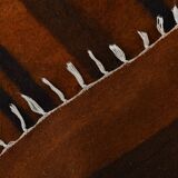 5x7 Striped Pattern Terracotta Vintage Kilim Rug, 146x220Cm