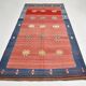 5x10 Blue and Red Vintage Kilim Rug, Handwoven Wool Area Rug, 149x291Cm