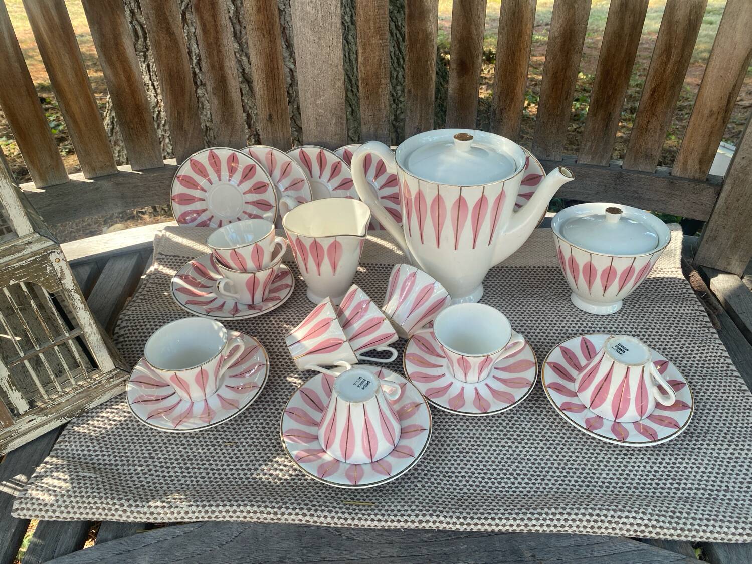 Set of 2 vintage Digoin coffee cups