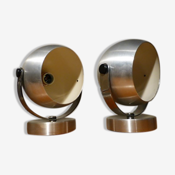 Pair of wall lamps eyes ball 1970.