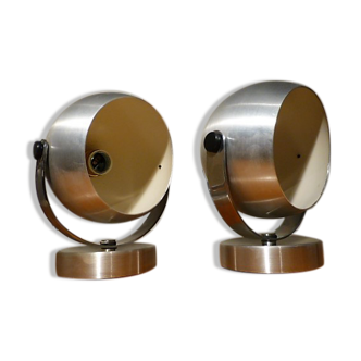 Pair of wall lamps eyes ball 1970.