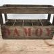 Old bottles rack in wood material