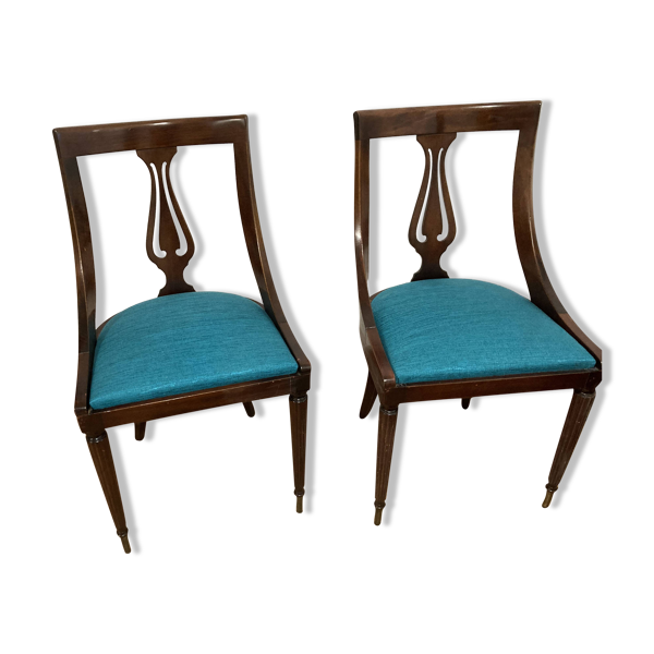 Paire de chaises lyre gondole