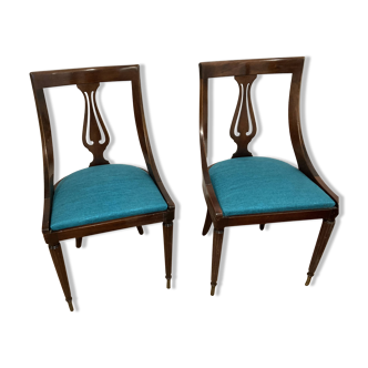 Pair of gondola lyre chairs