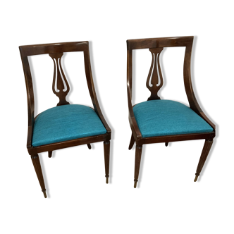 Paire de chaises lyre gondole