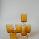 set of 6 vintage Luminarc amber wine glasses 1970