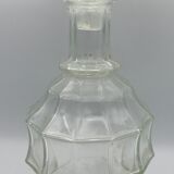 Ancienne carafe à liqueur en verre avance facette et bouchon - 27 cm