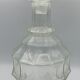 Old faceted glass liqueur carafe and stopper - 27 cm
