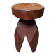 Vintage brutalist carved plant stand stool