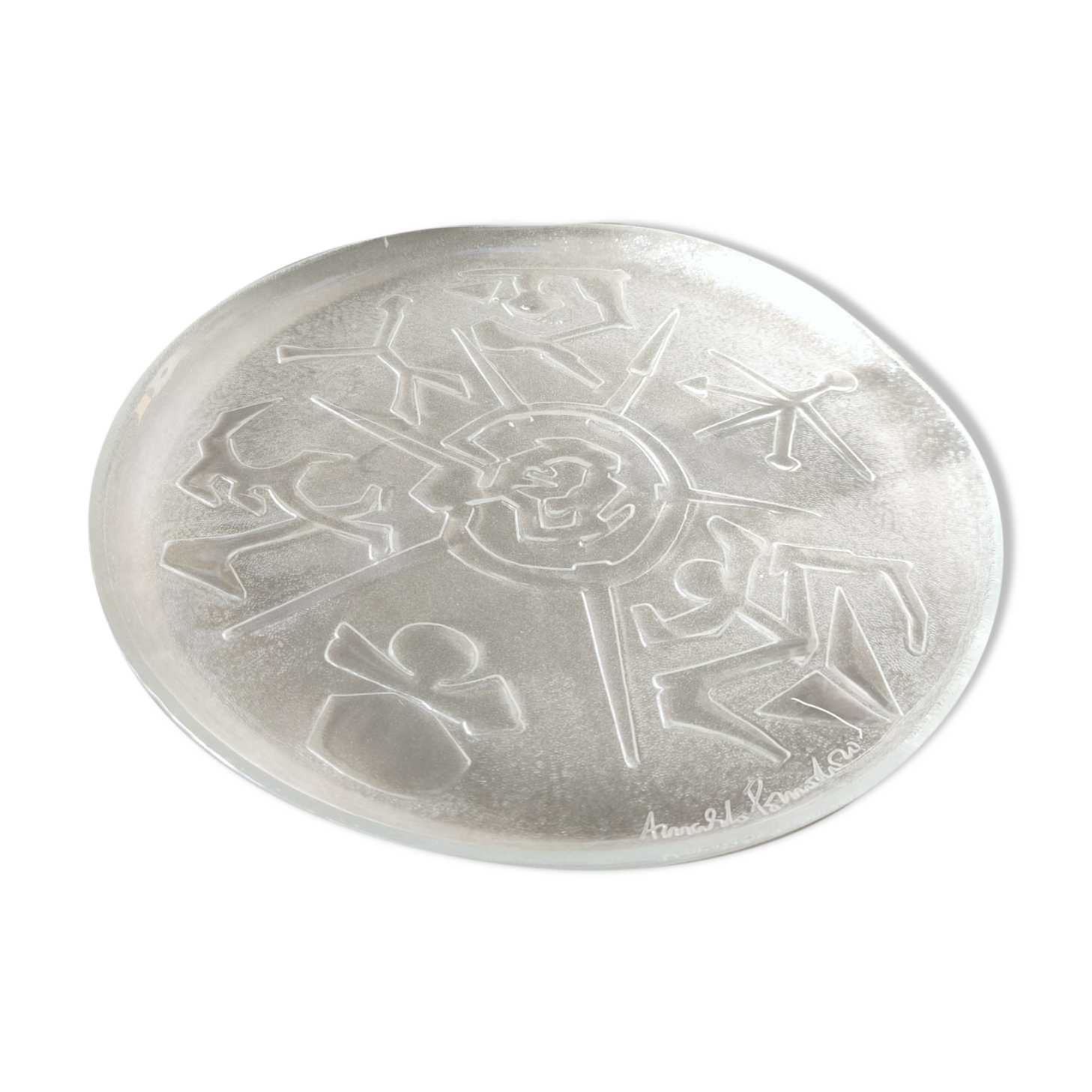 Glass dish by Arnaldo Pomodoro Ars D Milano