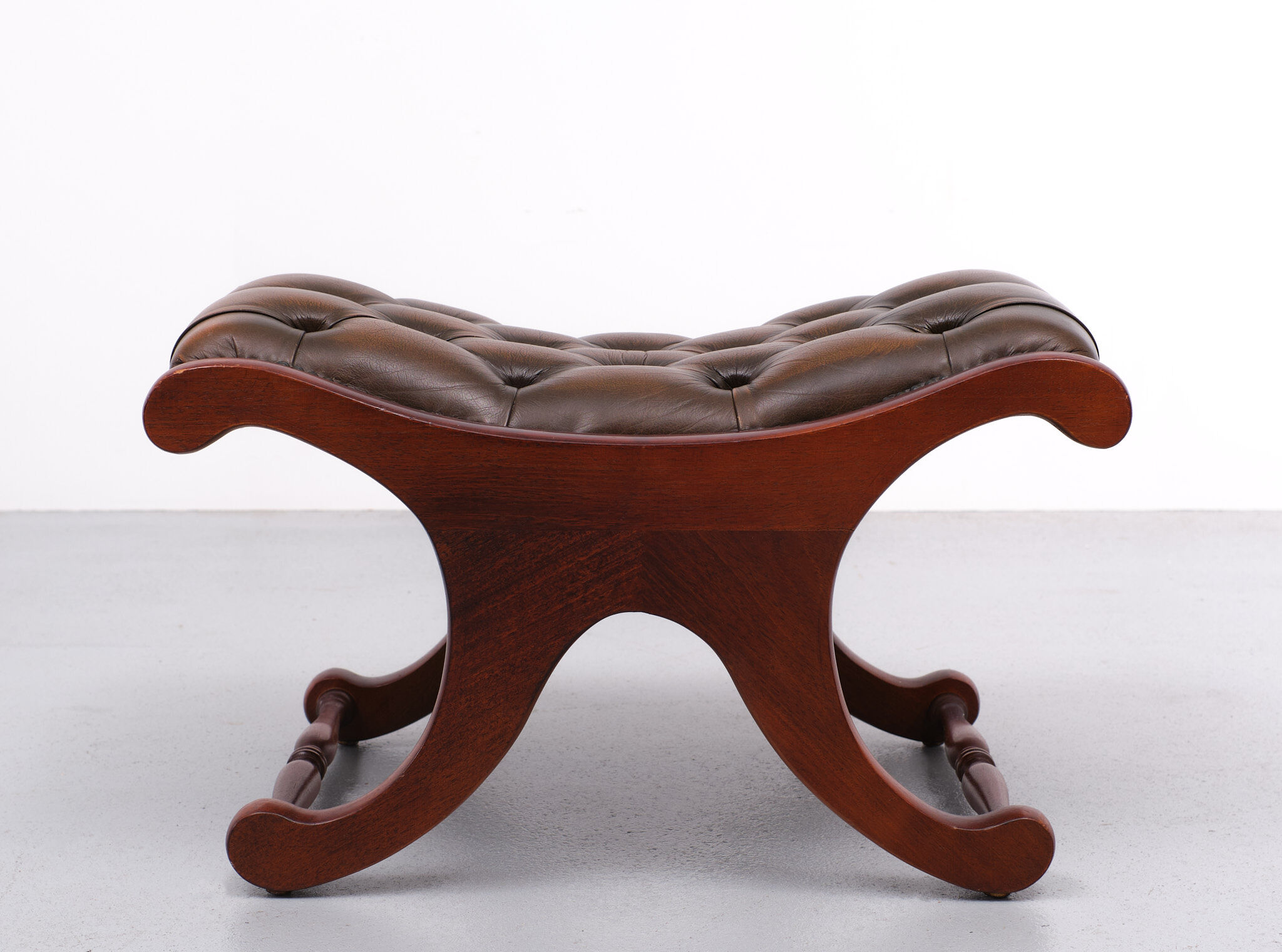 Chesterfield Mahogany Ottoman, England