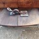 19th-century walnut drop-leaf table.