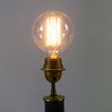 Lampe en grès émaillé vert et bleu, années 1970