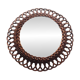 Round rattan mirror, 49 cm. Vintage 70s