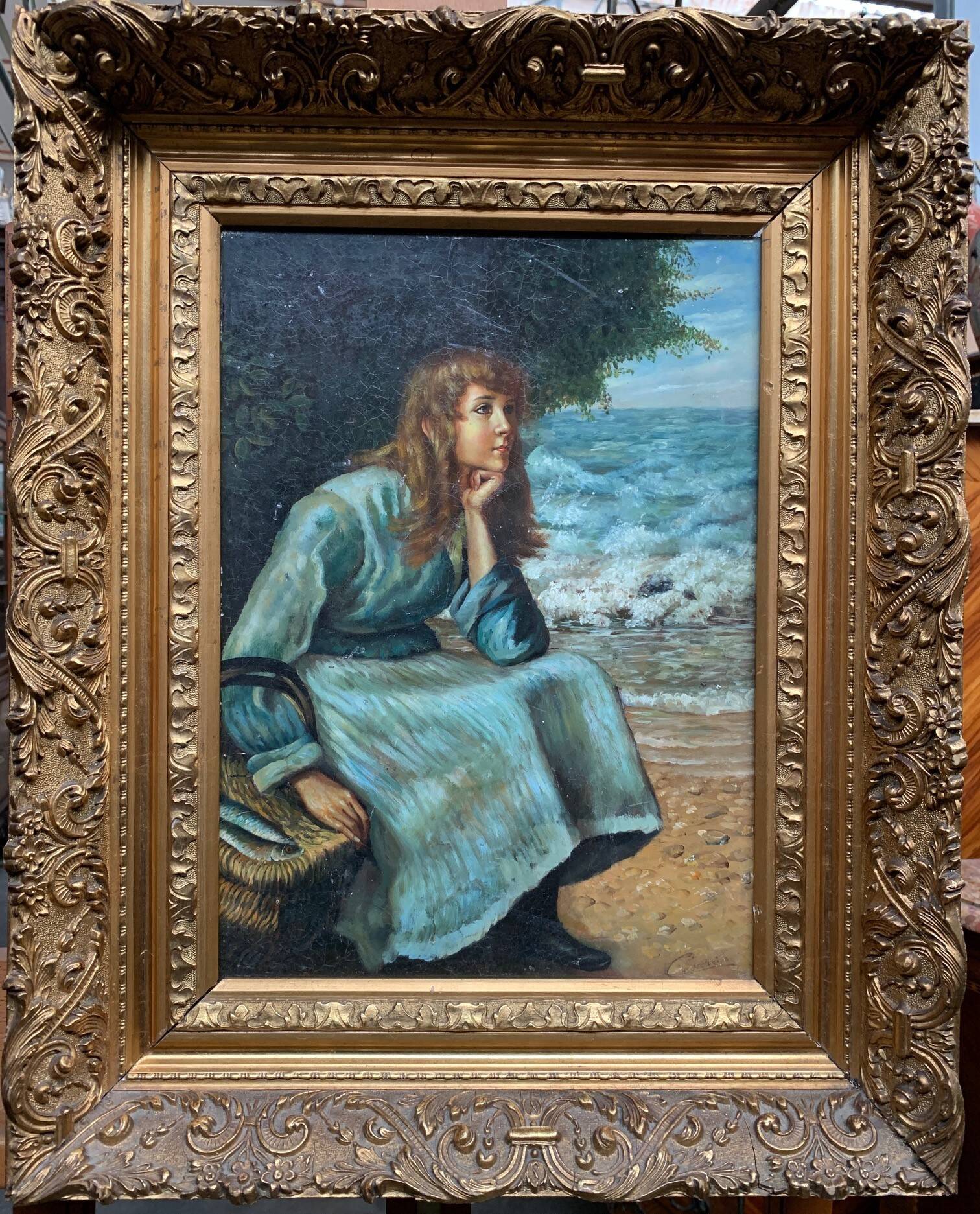 Tableau "Fille au bord de la mer".