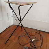 Tripod floor lamp and its tablet. 60s.