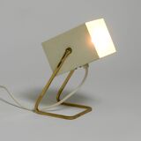 Great Mid Century metal bedside lamp with brass base by Kaiser Leuchten