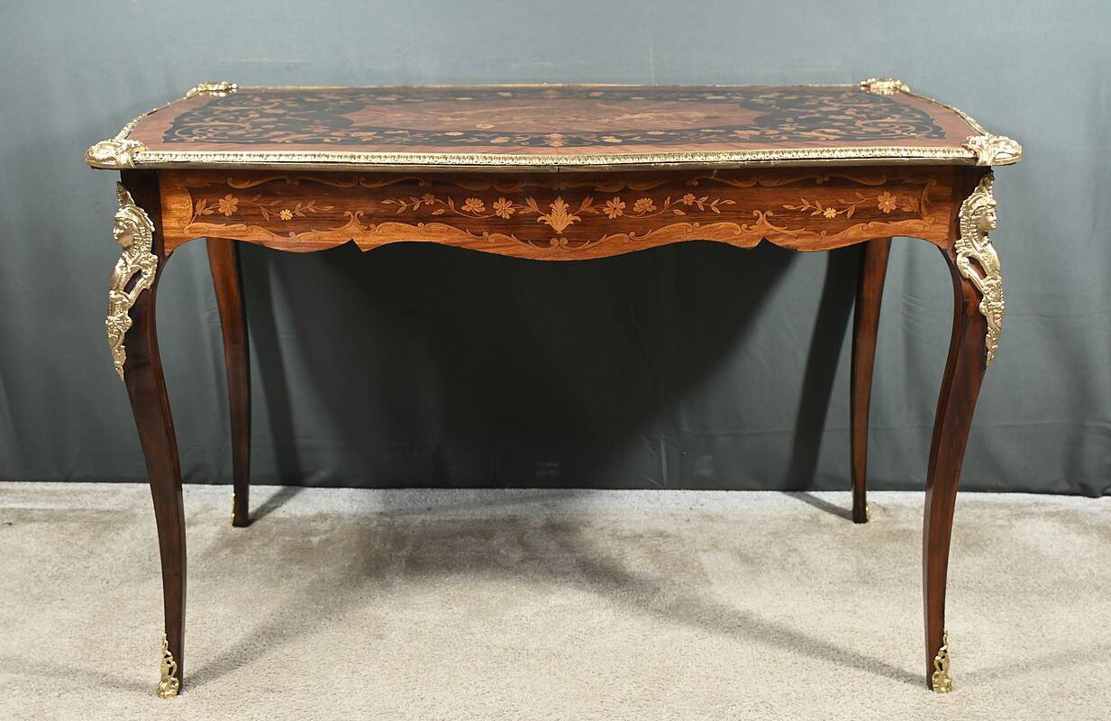 Rosewood Table with Marquetry, Napoléon III period