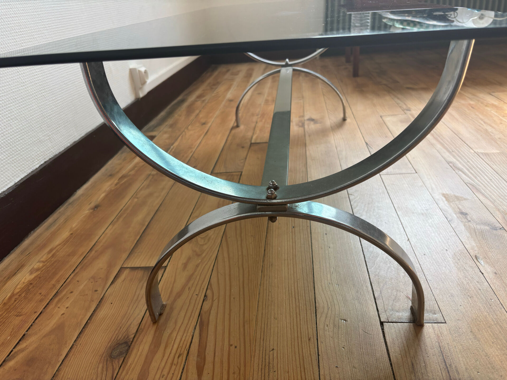 Vintage chrome coffee table