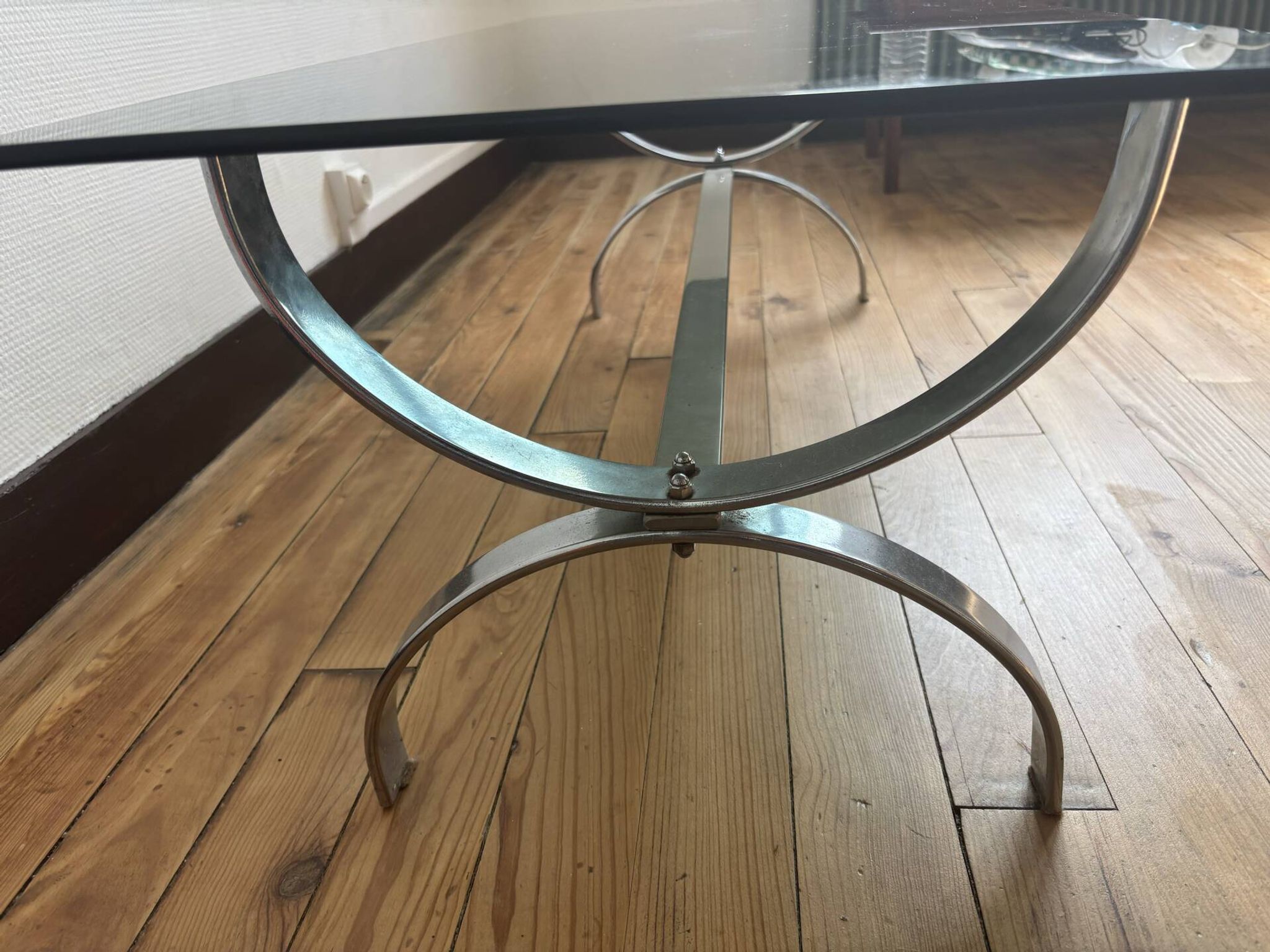 Vintage chrome coffee table