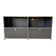 USM Haller sideboard, medium grey RAL 7004, 4 compartments with 2 flaps, Switzerland, 2000s