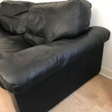 Steiner sofa bed in black leather