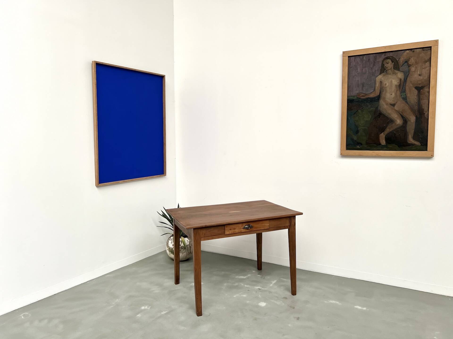 Solid cherry wood desk with spindle legs