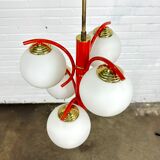 Richard Essig space age design lampe suspendue rouge