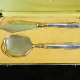 Couverts de service a gateaux en argent minerve fourré art deco
