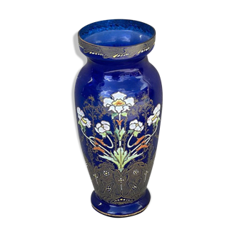 Enamelled glass vase