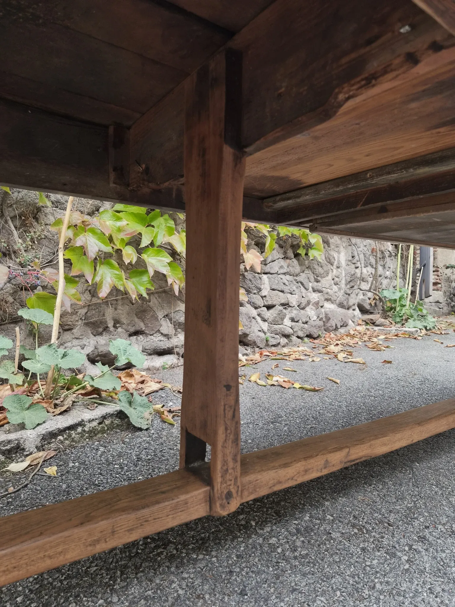 Old farmhouse table in oak, 18th century – Auvergne, France