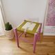 Wooden stool. Vintage stool. woven stool