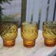 Set of 6 vintage Pernod amber glass glasses – H9 cm Ø7 cm – Bi collection