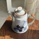 Théière fleurs stylisées bleues et marron H18