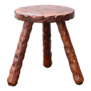 Tabouret tripode en bois,
