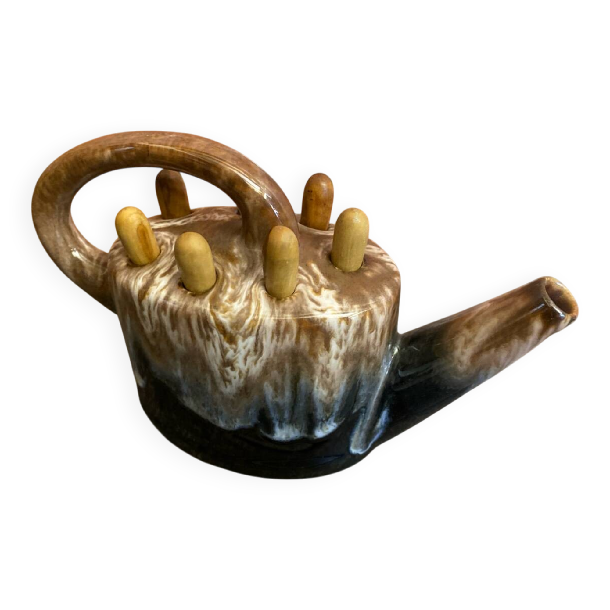 Vintage ceramic flower vase alphonse mouton watering can