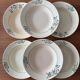 Set of 6 vintage green flowered deep plates from Saint Amand – Tableware
