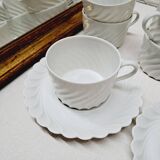 Set of 12 Limoges Haviland Torse white cups