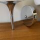 Pair of seventies wall sconces with chrome metal and opaline glass globe.