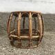 Pair of rattan armchairs and vintage oval table